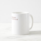 Moderne professionelle minimalistische eigene Name Kaffeetasse (VorderseiteRechts)
