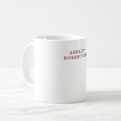 Moderne professionelle minimalistische eigene Name Kaffeetasse (Vorderseite Links)