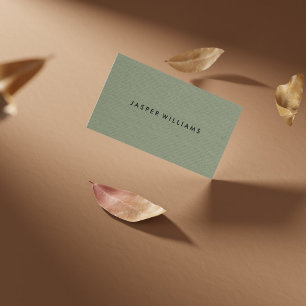 Moderne professionelle minimalistische Salbeigrün Visitenkarte
