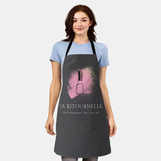 Moderne professionelle Nagelstudio-Logo-Branding Schürze (Getragen)