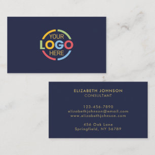 Moderne professionelle Navy-Blue-Firmenlogo-Geschä Visitenkarte