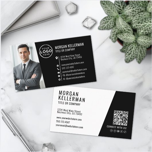 Moderne professionelle QR-Code-Foto-Logo für Schwa Visitenkarte