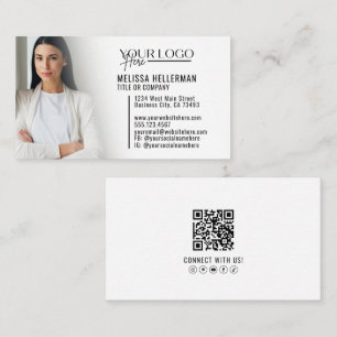 Moderne professionelle QR-Code-Foto-Logo Visitenkarte