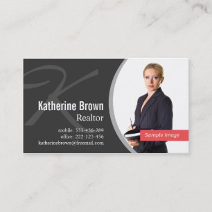 Moderne professionelle Realtor-Monogramm-Foto Visitenkarte
