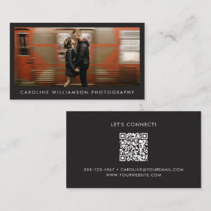 Moderne professionelle Schwarz-Weiß-Fotografie-QR Visitenkarte