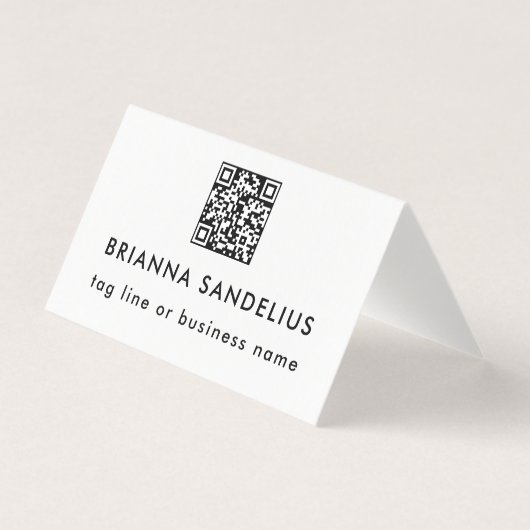 Moderne professionelle Schwarz-Weiß-QR-Code-Vorlag (Vorderseite)