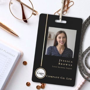 Moderne professionelle schwarze Gold-Foto-Logo-QR- Ausweis