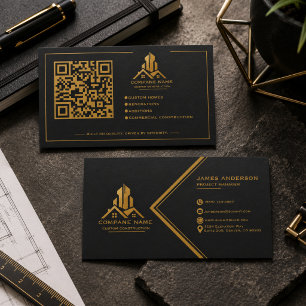 Moderne professionelle schwarze Goldkonstruktion Visitenkarte