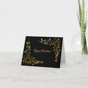Moderne professionelle schwarze und goldene Weihna Feiertagskarte