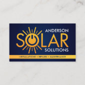 Moderne professionelle Solaranlageninstallation Visitenkarte (Vorderseite)