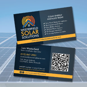 Moderne professionelle Solaranlageninstallation Visitenkarte