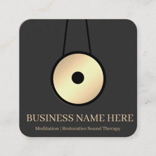 Moderne professionelle Sound Bath Therapie Gong Quadratische Visitenkarte