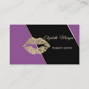 Moderne professionelle violette gestreifte glitzer visitenkarte