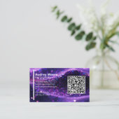 Moderne professionelle violette Visitenkarten-QR-C Visitenkarte (Stehend Vorderseite)