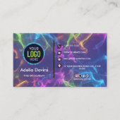 Moderne professionelle Visitenkarte – Neon-Opal-Ed (Vorderseite)