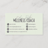 Moderne professionelle Wellness-Coach High-End Visitenkarte (Rückseite)