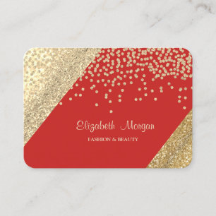 Moderne Profi, goldene glitzernde Diamanten, Rot Visitenkarte