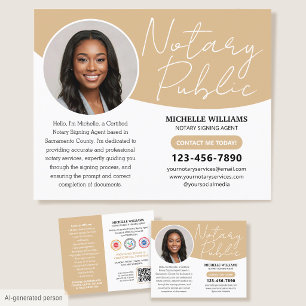Moderne Profilfoto-Notar-QR-Code Gold Flyer