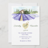Moderne Provence Lavender Fields Floral Wedding Einladung (Rückseite)