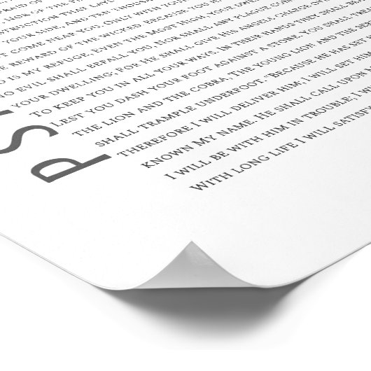 Moderne Psalm 91 Bibelschrift Christliche Vogelkun Poster (Ecke)