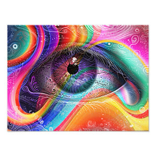 Moderne psychedelische abstrakte Augen-Geometrie Fotodruck