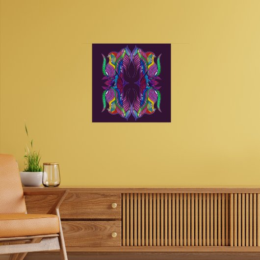 Moderne psychedelische Mandala Poster (Wohnzimmer 2)