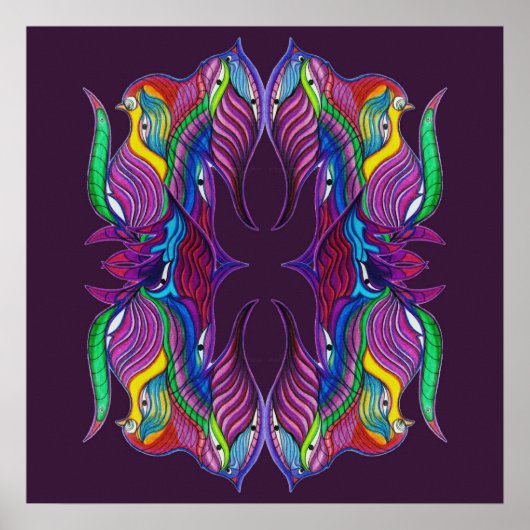 Moderne psychedelische Mandala Poster (Vorne)