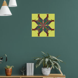 Moderne psychedelische Mandala Poster