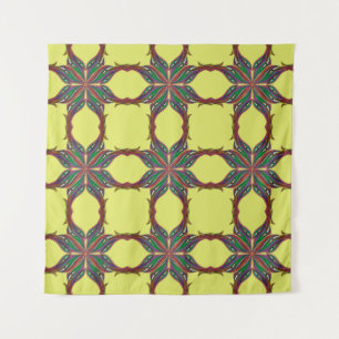 Moderne psychedelische Mandala Wandteppich