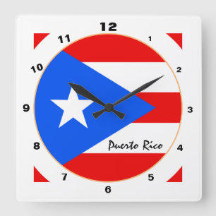 Moderne puerto-ricanische Flagge, Puerto Rico / De Quadratische Wanduhr