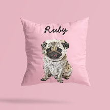 Moderne Pug-Hund-Illustration | Namen hinzufügen