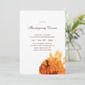 Moderne Pumpkin Blume Muster Erntedank Abendessen Einladung (Stehend Vorderseite)