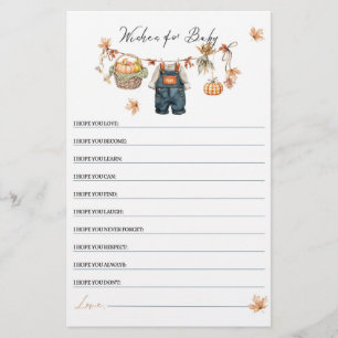 Moderne Pumpkin Fall Baby Dusche wünscht Spiel