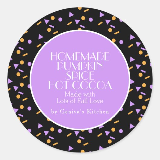 Moderne Pumpkin Gewürz Kakao hausgemachte Sprinkle Runder Aufkleber (Vorderseite)