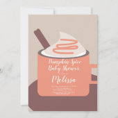 Moderne Pumpkin Gewürz-Tasse Fall Baby Dusche Einladung (Vorderseite)