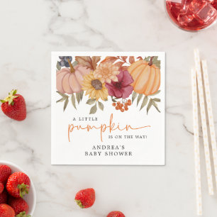 Moderne Pumpkin Herbst Blume Pumpkin Baby Dusche Serviette