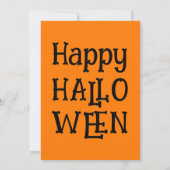 Moderne Pumpkin Schwarze Orangen Happy Halloween Einladung (Rückseite)