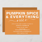 Moderne Pumpkin Spice Baby Dusche Einladung (Vorne/Hinten)