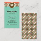 Moderne Punkt-Monogramm-Gewohnheits-Visitenkarten Visitenkarte (Vorne/Hinten)