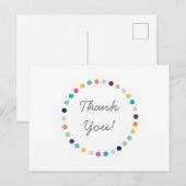 Moderne Punkte Danke Postkarte (Vorne/Hinten)