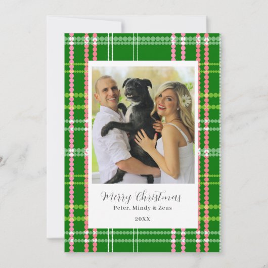 Moderne Punkte Grün und Rosa Weihnachten individue (Vorderseite)