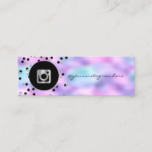 Moderne Punkte, Holografisch irisierend Instagram Mini Visitenkarte