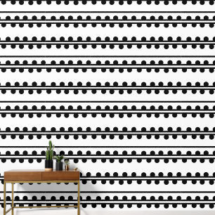 Moderne Punkte Minimalistischer Schwarz-weiß-Line- Tapete