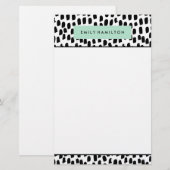 Moderne Punkte | Personalisierte Stationierung Briefpapier (Vorne/Hinten)