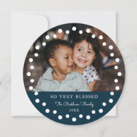 Moderne Punkte Rahmen Navy Ornament 2 Foto