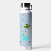 Moderne Punkte & Schmetterlingshalz Trinkflasche (Rückseite)