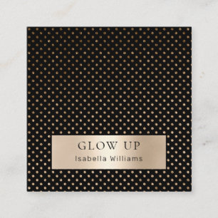 Moderne Punkte Schwarz Gold ( Imitat) Visitenkarte