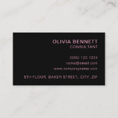 Moderne Punkte Schwarz Rosa Visitenkarte (Rückseite)