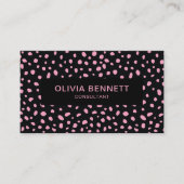 Moderne Punkte Schwarz Rosa Visitenkarte (Vorderseite)
