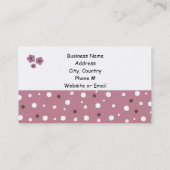 Moderne Punkte und Blume Visitenkarte (Rückseite)